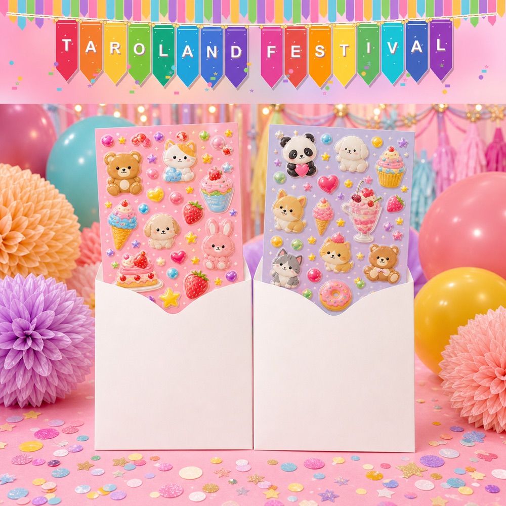 2封筒セットのカラフルなシール商品イメージ